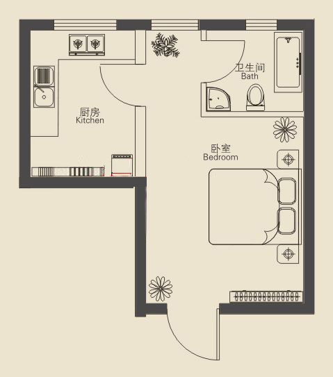 D6戶(hù)型 1室1廳